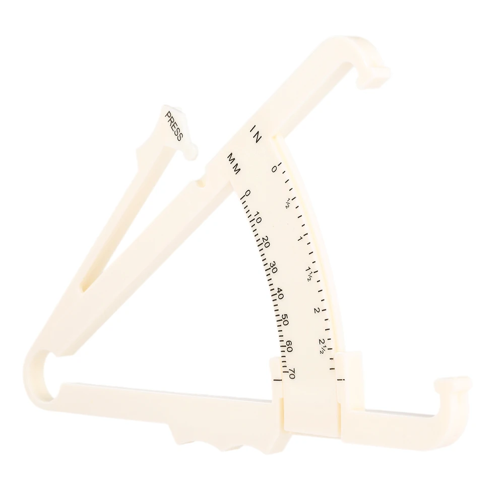 70mm Skinfold Body Fat Caliper Set Body Fat Tester Body Skinfold Measurement Tool with Measure Tape White
