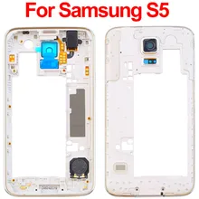 Оригинальные Средний обратно рамки шасси плиты рамка задняя Корпус для Samsung Galaxy S5 I9600 G900F G900M G900H G900P