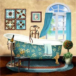 DIY Алмазная картина для ванной узор 5D полный квадратный круглый Алмазная вышивка Новое поступление Алмазная мозаика украшение для ванной