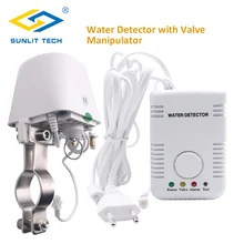 Russian Home Smart Water Leak Detector Alarm System with Automatically Shut Off DN15 DN20 Manipulator Valve Water Flood Sensor