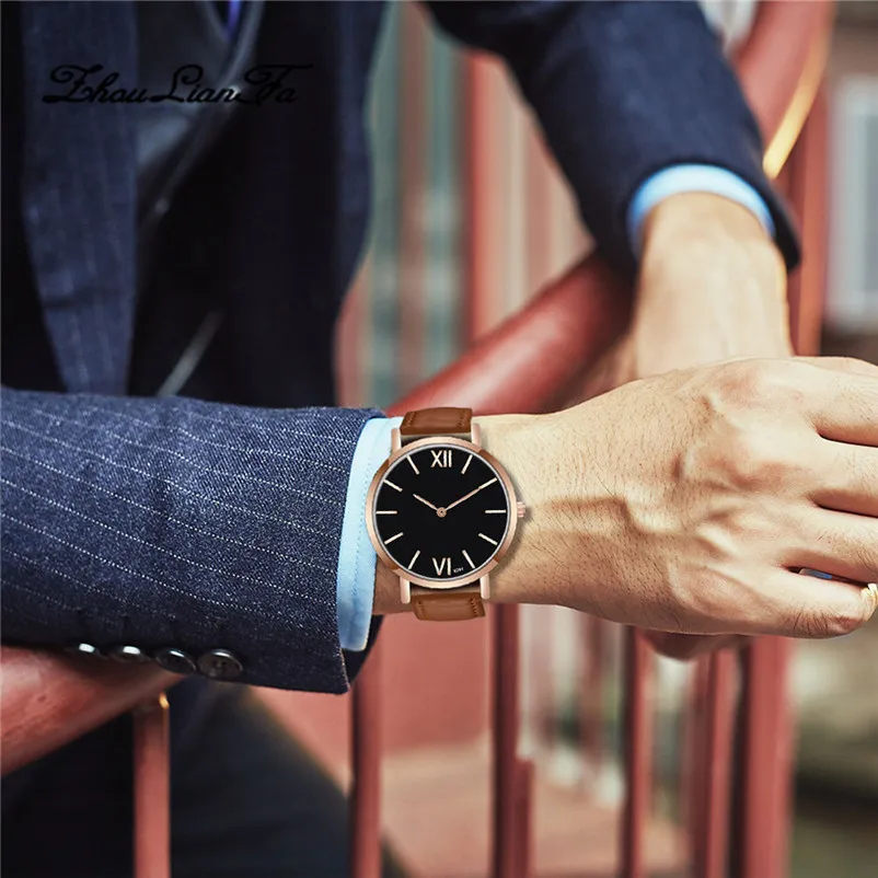 New Brand Mens Watches Top Brand Luxury Leather band Analog Quartz Wrist Watch Business Watch clock relogio masculino A14 (8)