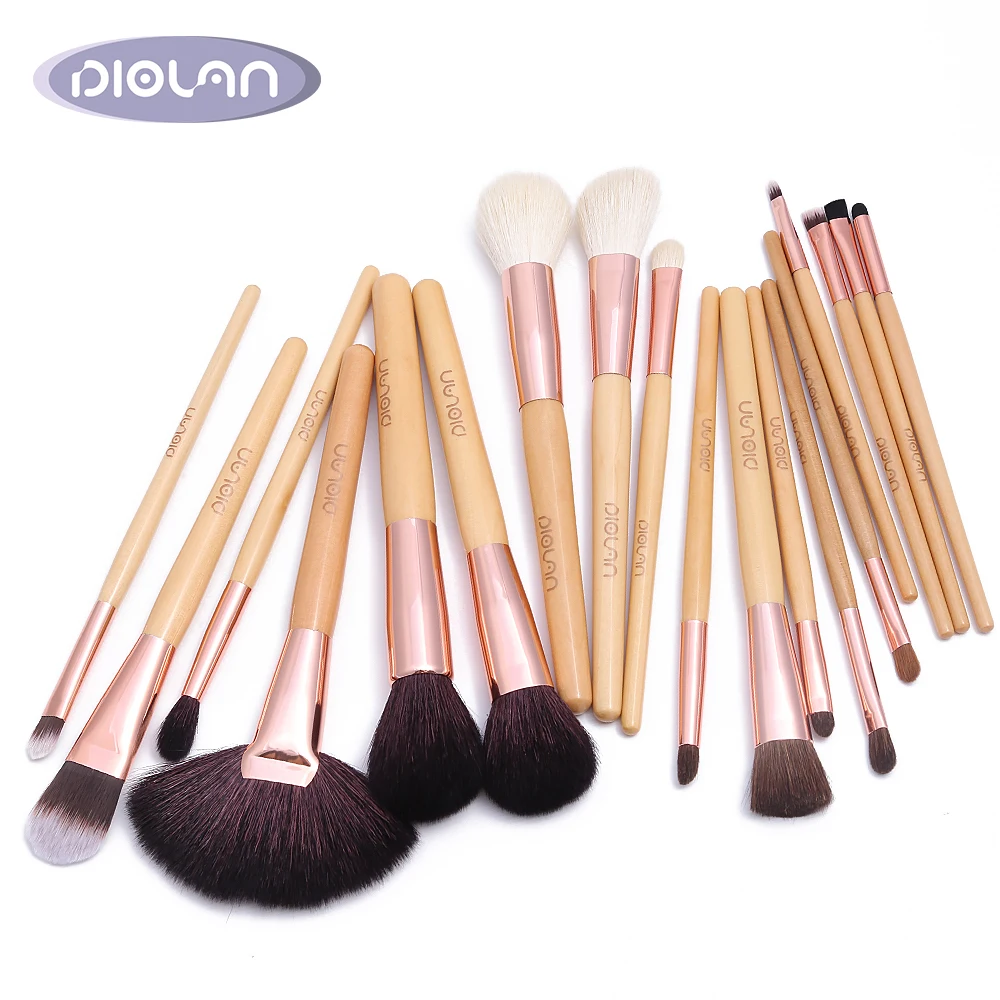 

DIOLAN Full Professional 18Pcs Makeup Cosmetic Brushes Sets & Kits Foundation Eyeshadow Brush Soft Synthetic Hair With Bag