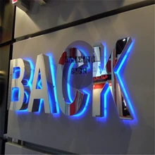 Заводской магазин Наружные Вывески из нержавеющей стали с подсветкой, светодиодный вывески с подсветкой для магазина, ресторана и кофейни