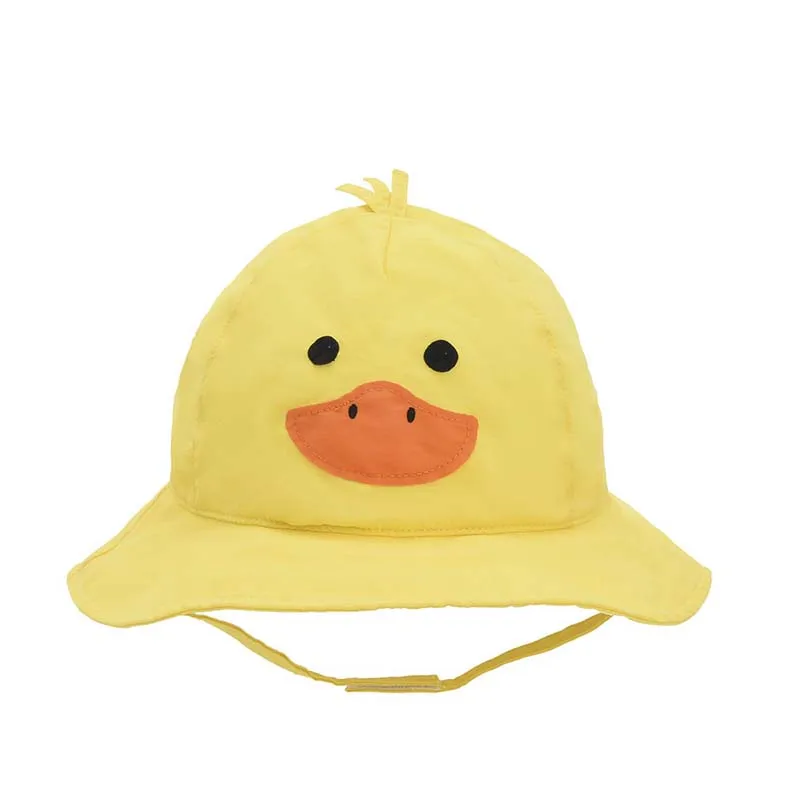 Детская шляпа от солнца маленькие животные уличная шляпа с подбородком ремень защита от УФ Пляжные кепки лучший подарок дышащая 50+ UPF - Цвет: Лимонно-желтый