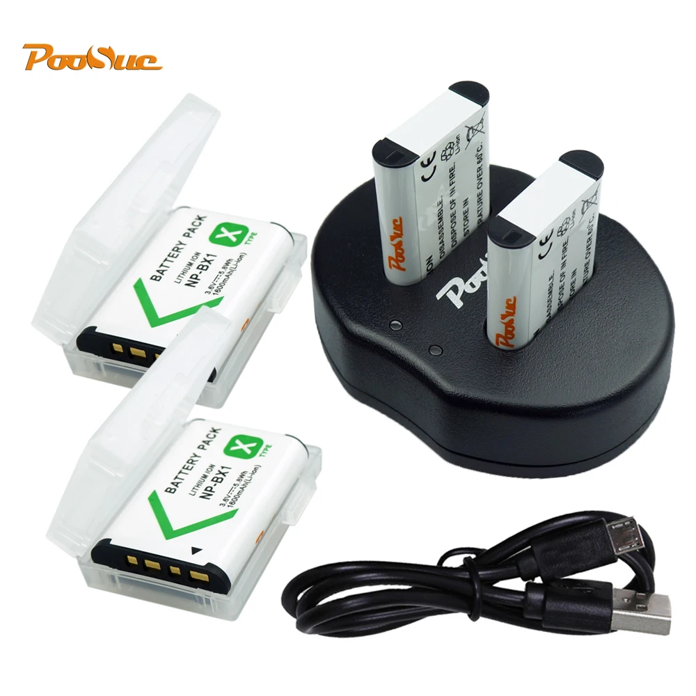 4 шт. аккумуляторная батарея NP BX1 NPBX1 + двойное зарядное устройство для Sony|np-bx1 battery|np