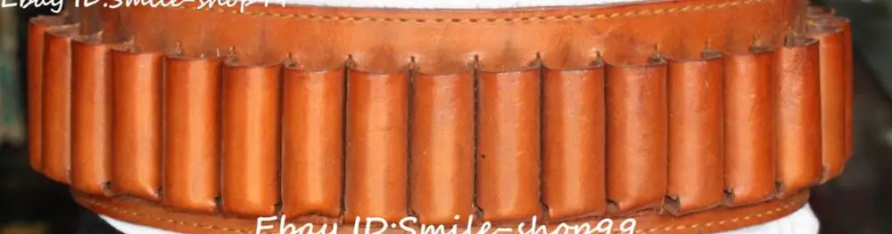

52" Collection Chinese Leather Ancient Hunting Cavalry Bandolier Clip Statue