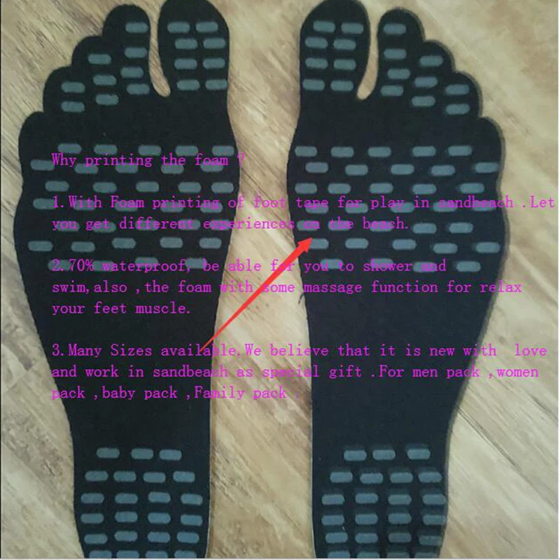 

Новые противоскользящие защитные нашивки для ног, разноцветные нашивки для песчаного пляжа без пенопласта или с лентой для ног с принтом