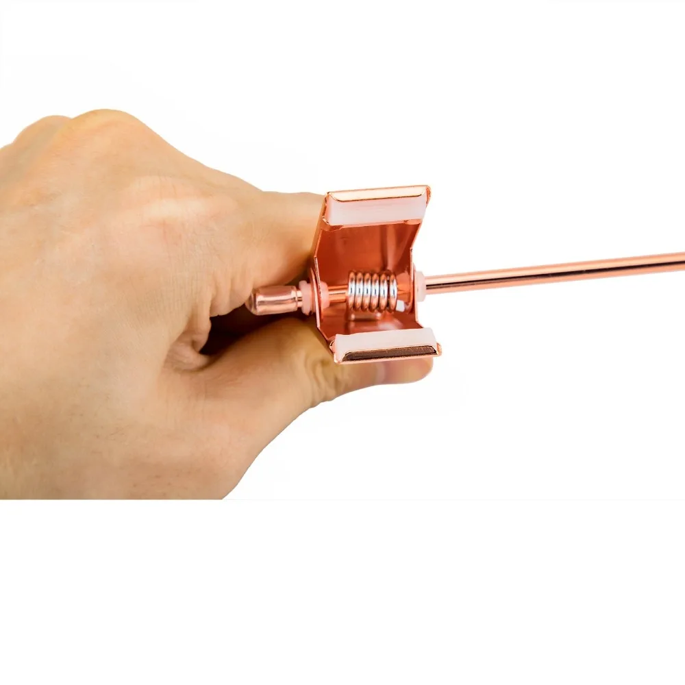 Hangerlink Rose Copper Gold Metal Heavy Duty Pants Skirt Slack Hangers, Trousers Hanger with Clips Rack Swivel Hook (12pcs/Lot)