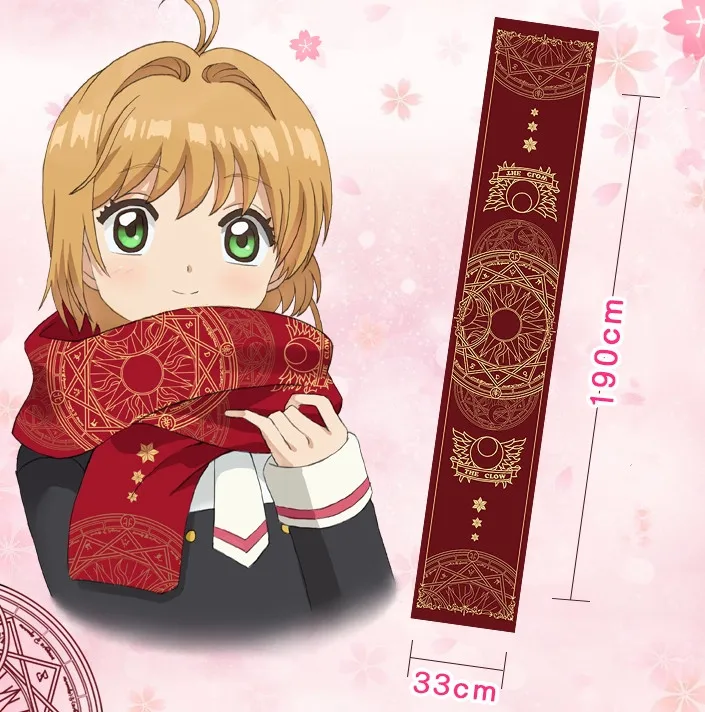 

Cardcaptor Sakura Kinomoto Sakura Clow Card Cosplay 6.2 Feet Anime Warm Soft Scarf