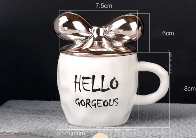 Новинка, милые керамические кружки с бантиком и буквами, детские чашки ...