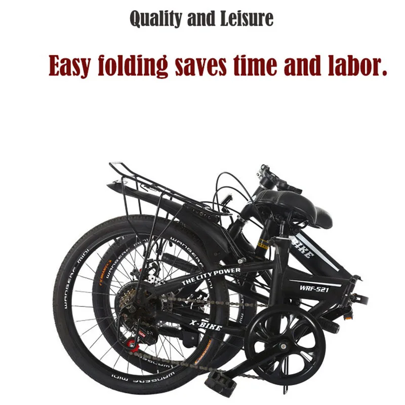 Perfect 20 Inch 21Speed Folding Bicycle Adult Carbon Steel Folding Bicycle Double Disc Brake 4