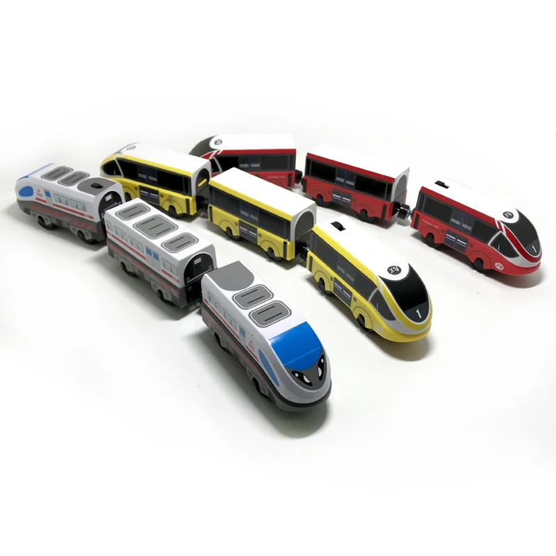 RRC EMU Электрический вагонный состав деревянная трасса автомобиля Детский транспорт игрушки, совместимый с BRIO деревянная рейка BIRO трек