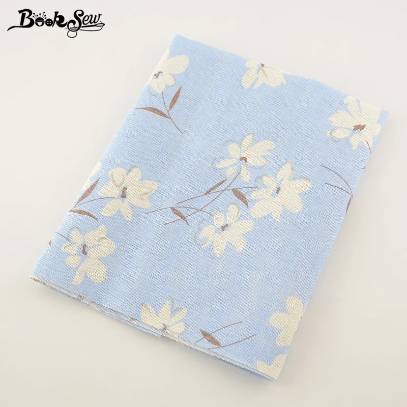 Booksew текстильные синие из хлопка и льна Ткань гардения Дизайн Вышивание Материал