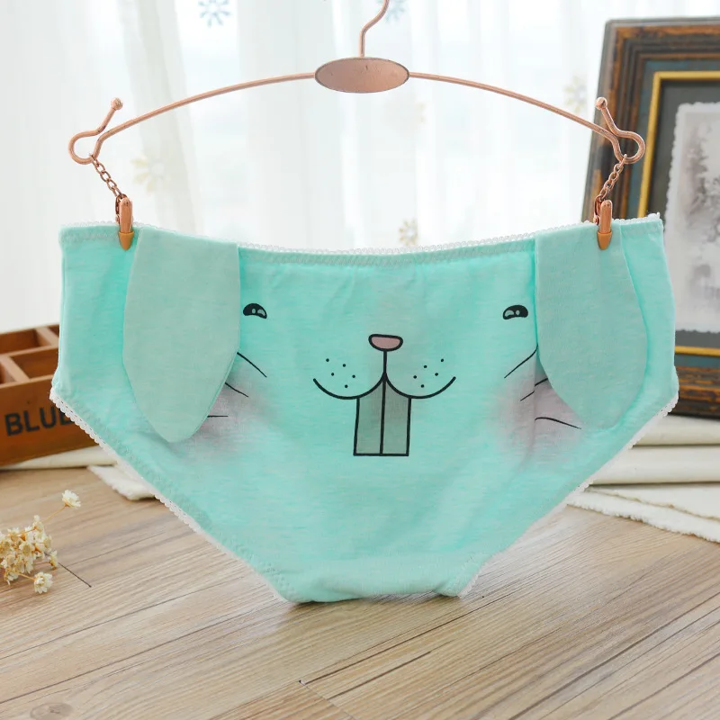 jamular Women Underwear Cute Cartoon Panties 3D Rabbit Ear Funny Briefs Girls Underpants Lingerie Culotte Female Cotton Panty