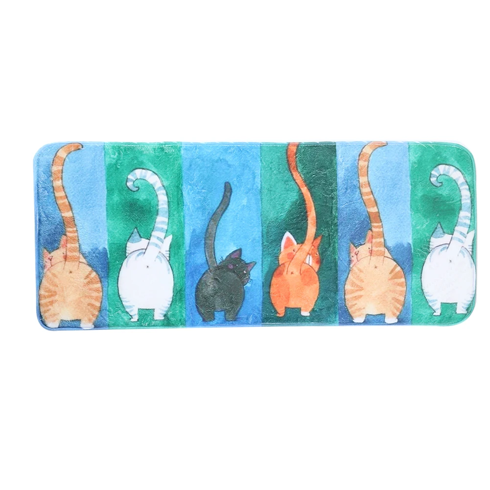 Hallway Welcome Floor Mats Animal Cute Cat Print Bathroom Kitchen Carpet