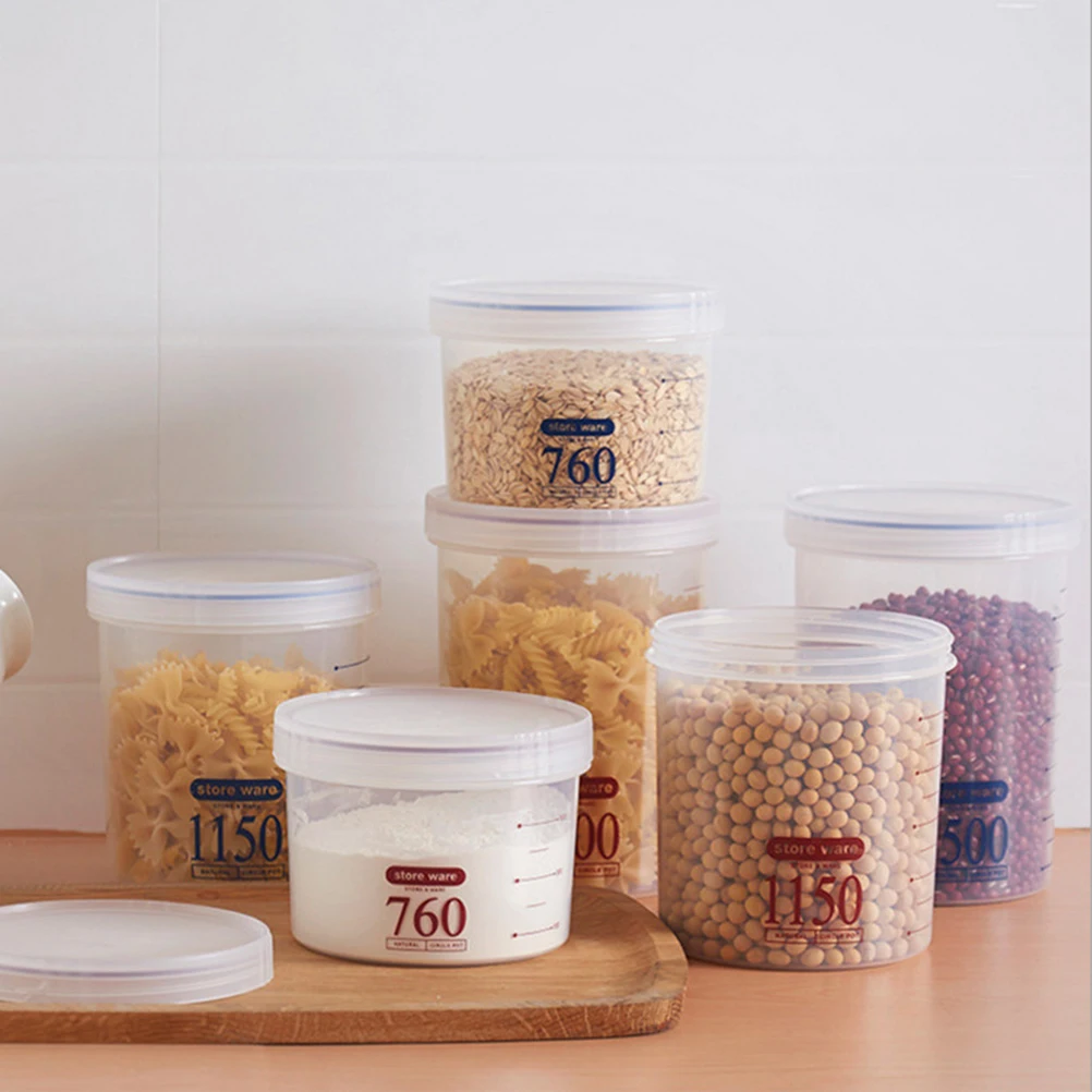 

Cereal Dry Food Storage Container Airtight Leakproof Storage Bottle With Locking Lids for Cereal Flour Sugar Rice(Random Color)