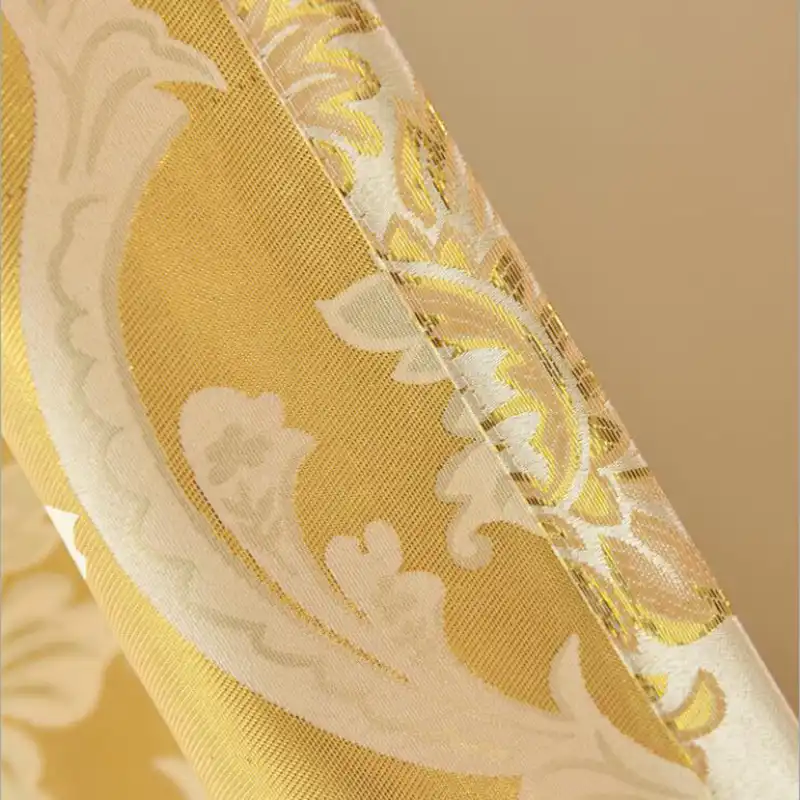 Modern Simple Cationic Shiny Gold Curtains Silk Jacquard Blackout
