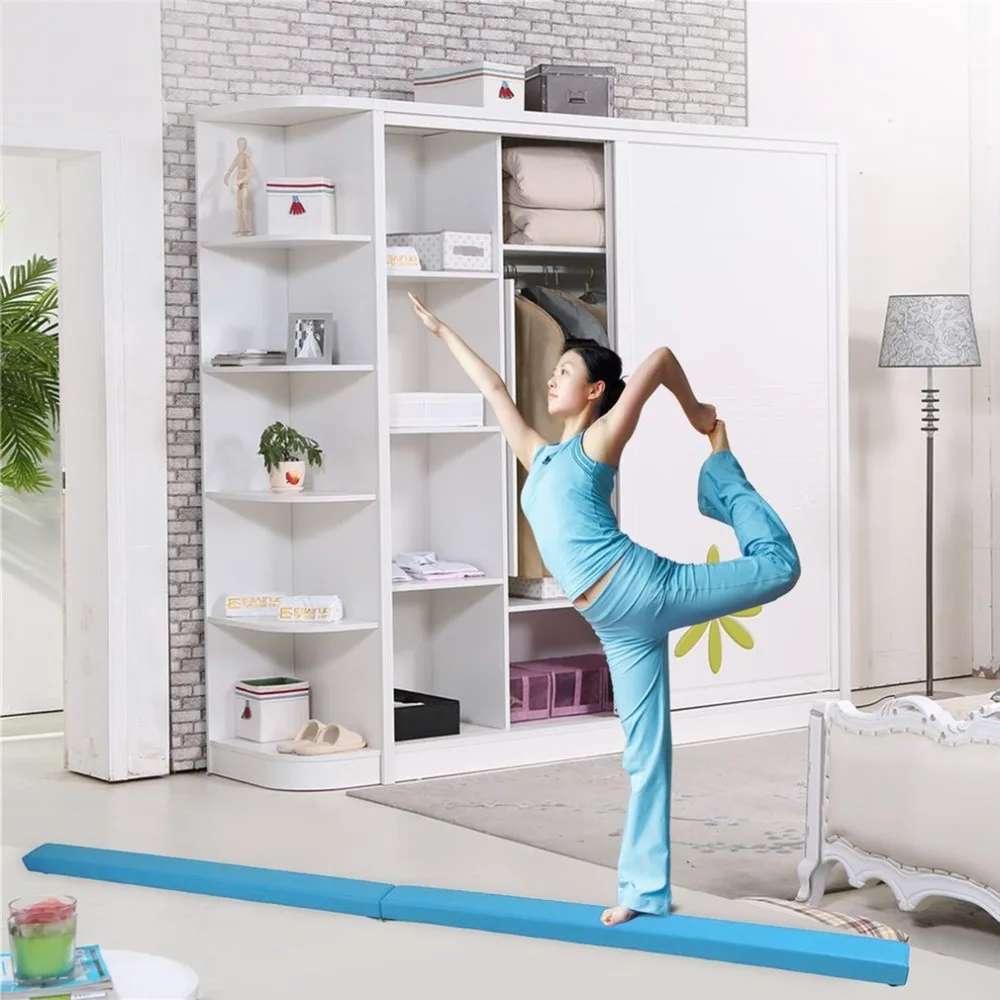 Durable 2.4M Horizontal Bar Folding Balance Beam Women Balance Beam Cushion Adult Children's Gymnastics Gym Training Equipment Durable 2.4M Horizontal Bar Folding Balance Beam Women Balance Beam Cushion Adult Children's Gymnastics Gym Training Equipment
