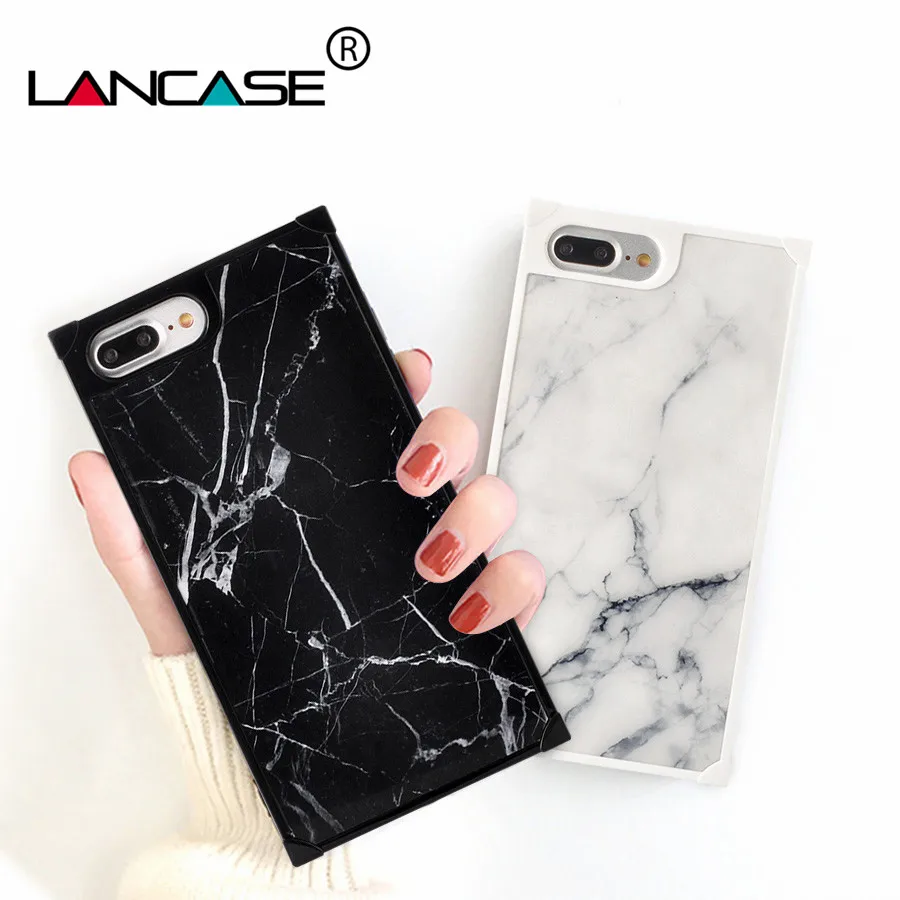 LANCASE Shockproof Case for iPhone X Marble Cover Silicone TPU Soft Phone Bags 8 7 Plus Fundas Capa Girls |