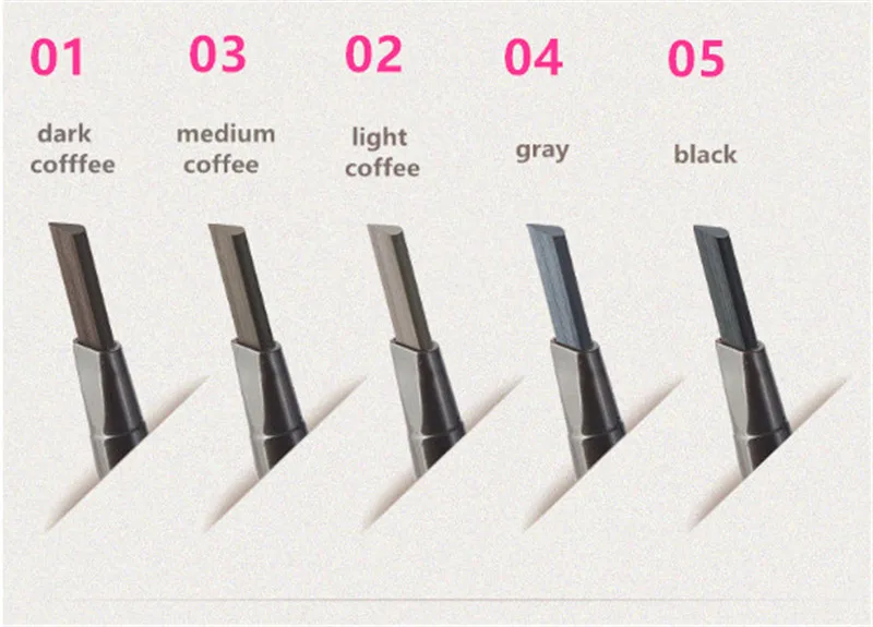 5 стилей, автоматический профессиональный двойной Водостойкий карандаш для теней для бровей, Косметика для макияжа, кисть для бровей и глаз, инструменты для подводки