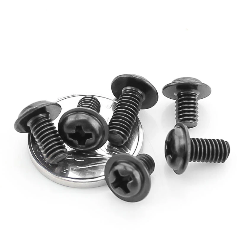 

150PCS-M2*3/4/5/6/8/10/12 Black Round with a Screw / Tape Screw / Computer Screw / Comes with a Screw