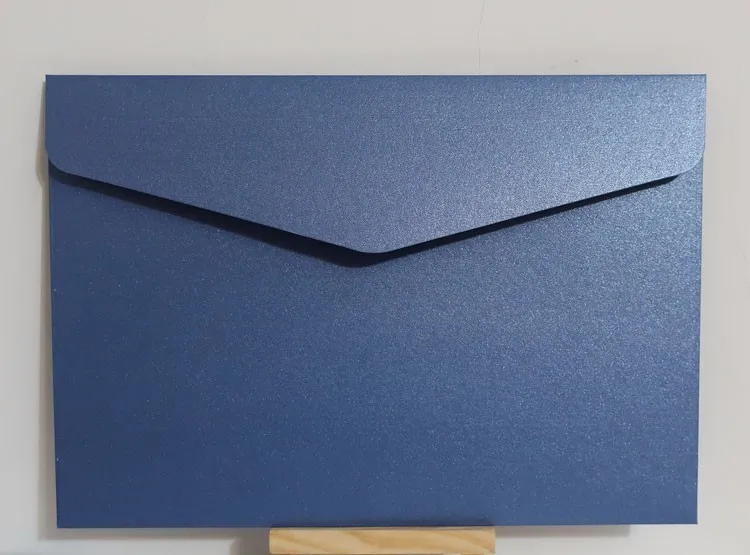 25 шт 230x160 мм(9x6,2 дюймов) утолщенные перламутровые бумажные конверты цветные пригласительные подарочные конверты - Цвет: DarkBlue