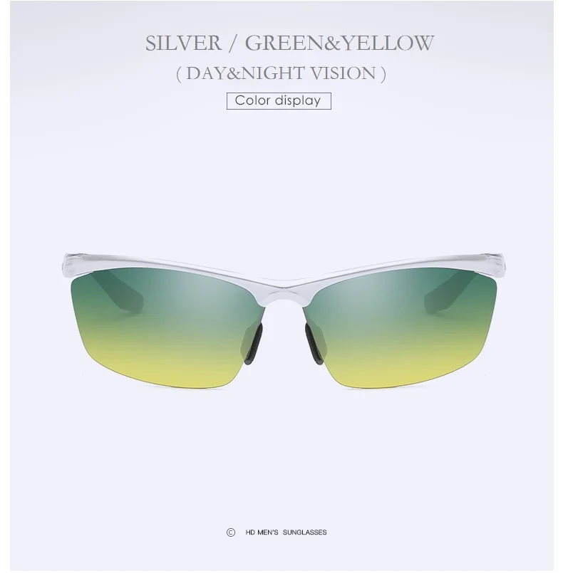 YSO солнцезащитные очки Для Мужчин Поляризованные UV400 алюминия и магния рамки HD Ночное видение вождения очки без оправы аксессуар для Для мужчин 8545