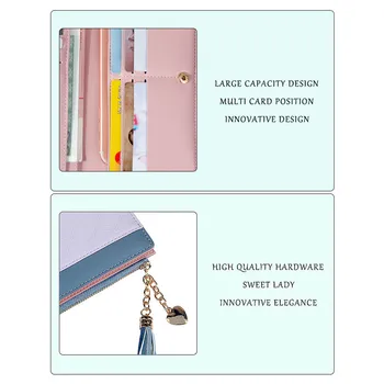 

Women Tassel Long Wallet Large Capacity Zipper Hasp Bag Purse Money Credit Card Wallets Best Sale-WT