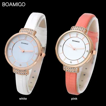 

Fashion Small Women's Watches Leather Strap Women Quartz Watch Luxury Brand Ladies Analog Watch Pink White Cute Girls Wristwatch