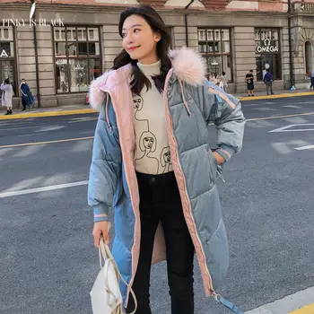 

PinkyIsBlack Winter Jacket Women Velvet Thick Warm Long Parka Down Jacket Coat Cotton Padded Fur Hooded Women Winter Coat Female