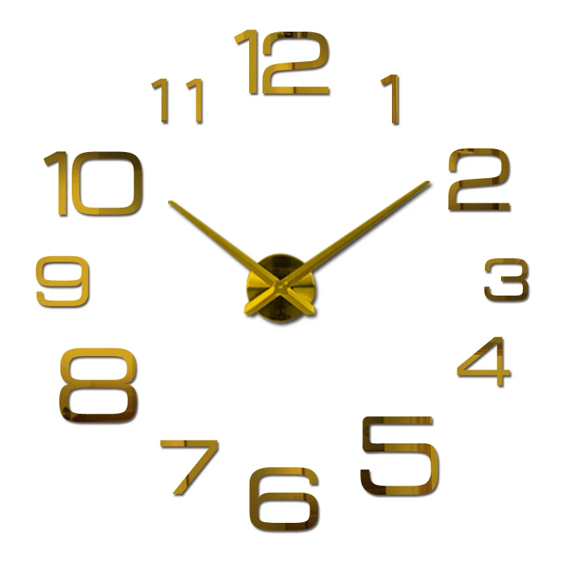 

Hot Sale Wall Clock Reloj De Pared Acrylic Mirror Clocks Europe Diy 3d Stickers Large Decorative Quartz Watch Living Room