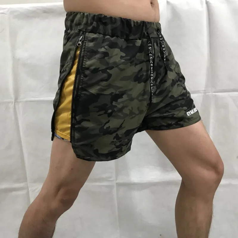 GYMLOCKER Camouflage Shorts Men's Casual Shorts Gyms Sporting Breathable Comfortable Shorts Homme Bodybuilding Bermuda Masculina