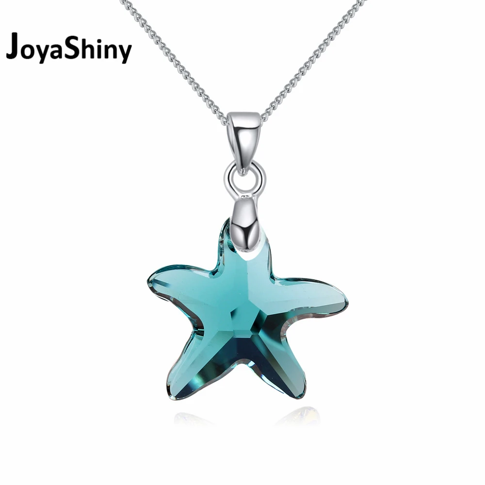 Joyashiny, кристаллы от Swarovski-Element, подвеска в виде морской звезды, ожерелье на цепочке с родиевым покрытием для женщин, ювелирные изделия, 4 цвета