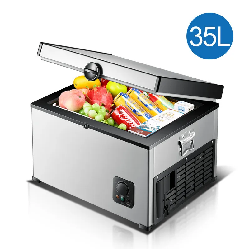 

35L Vehicle Refrigerator Compressor Refrigeration Mini Fridge Refrigerating And Freezing Mini Cooler 12V 24V Can Be Used