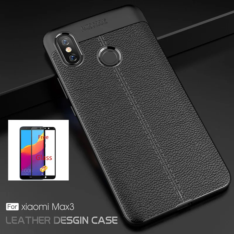 Phone Case For Xiaomi Mi Max 3 Cover Shockproof Silicone Max3 Case+Tempered Glass |