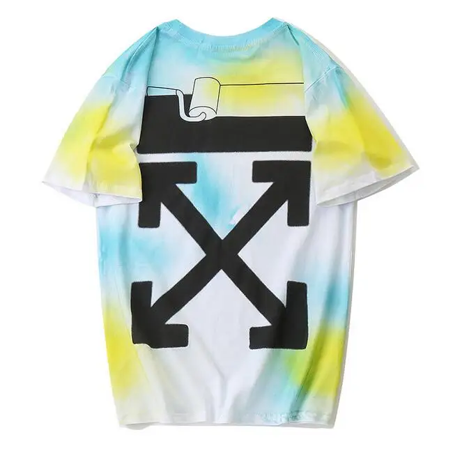 

Off-White OW X THE WEBSTER 18FW Men/Women Couple Lovers models Cotton Fashion Casual Short sleeve Round neck Rendering T-shirt
