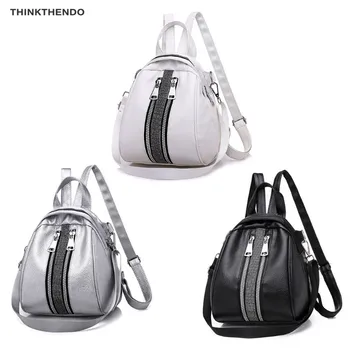

THINKTHENDO 2019 New Fashion Backpack PU Leather Backpacks for Teenage Girls Female School Shoulder Bag