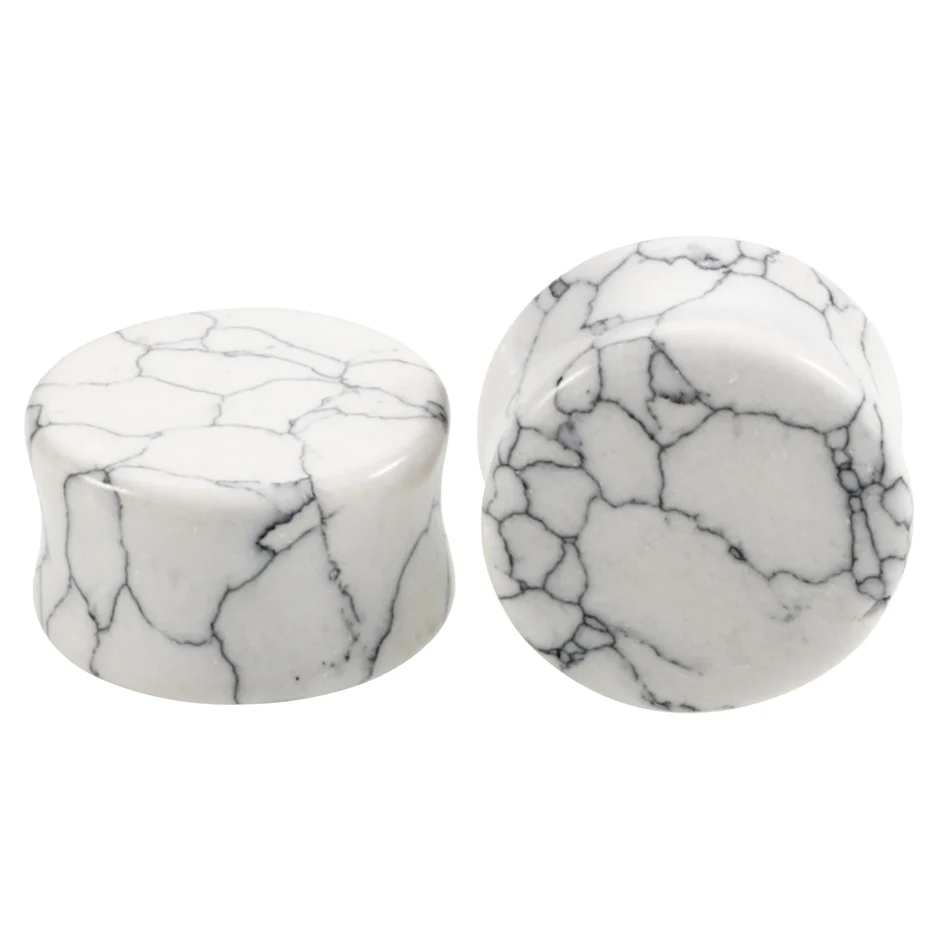 Stone Ear Plugs Gauges Earrings Body Piercing Jewelry For Women Men 2PCS