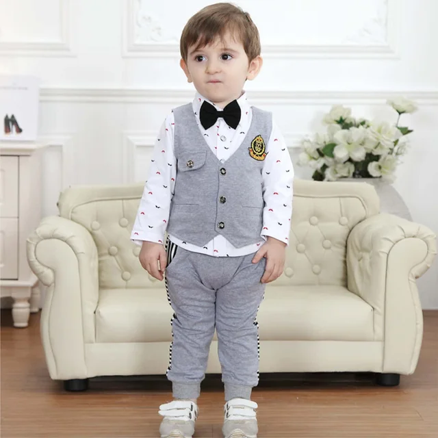 2016 summer baby set 0 2 year old male baby clothes gentleman three