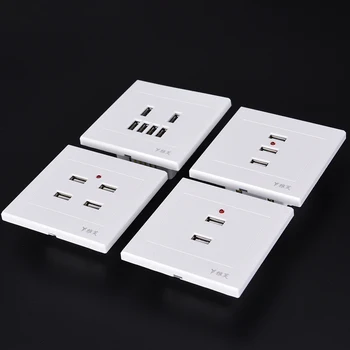 

New DC 2/3/4 Ports USB 5V 3.1A Electric Wall Charger Dock Station Socket Power Outlet Panel Plate Switch Power Adapter Plug