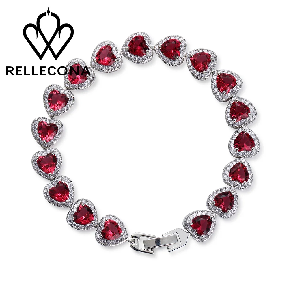 White gold finish Infinity Heart Tennis Bracelet Bridal Wedding