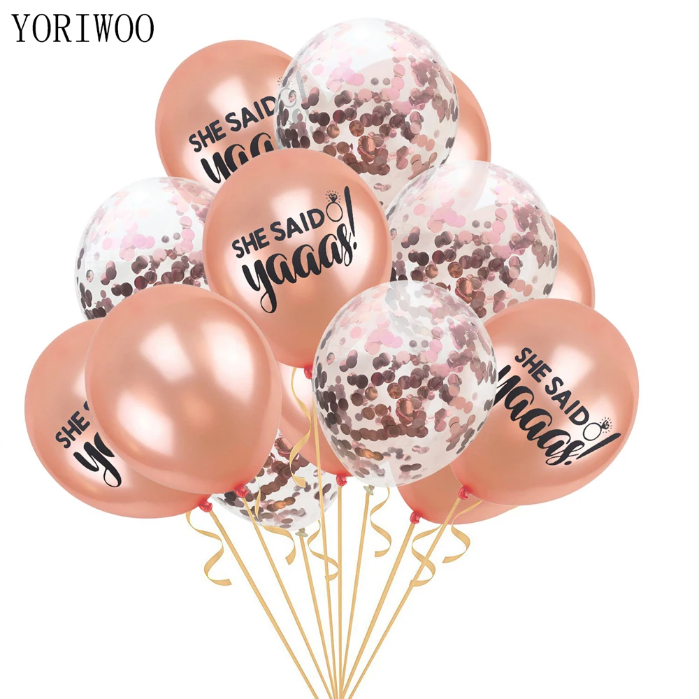 

YORIWOO She Said Yaaas I Do Rose Gold Balloon Bride Wedding Team Bridal Shower Favors Hen Bachelorette Party Decorations To Be