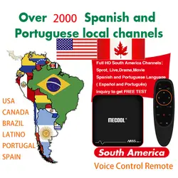 Колумбия Бразилии, Чили Уругвай 4 к IP ТВ подписка Голосовое управление ТВ коробка для Парагвая Эквадор Венесуэла Перу для Smart Tv Box Tv