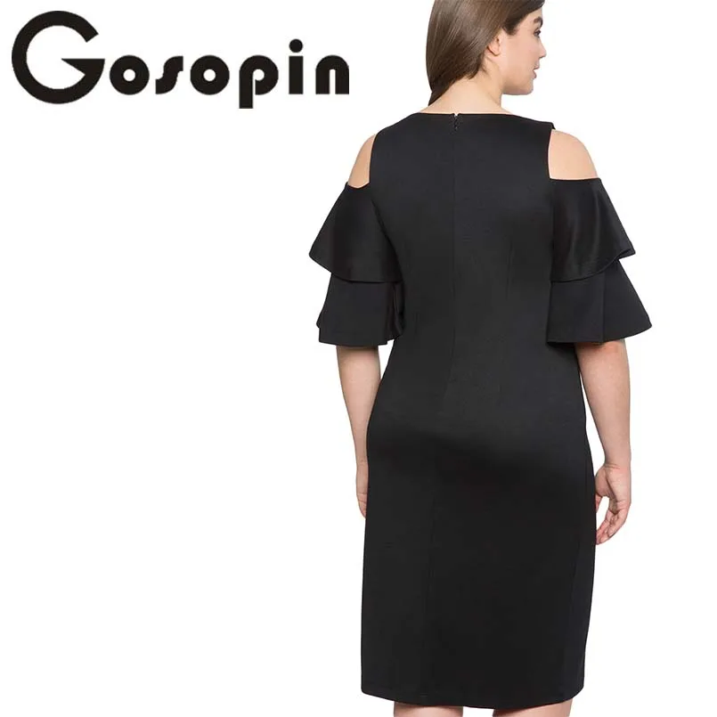 Gosopin/офисное платье больших размеров женские платья с открытыми плечами рукав