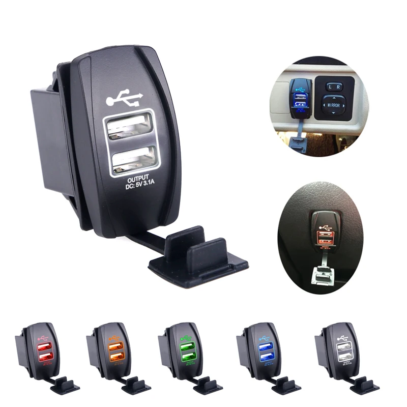 1 pc Universal Dual USB Car Charger Power Adapter 12-24 V 3.1A Dual USB Socket Charger For iPhone 5 6 6S Ipad Samsung Tablet