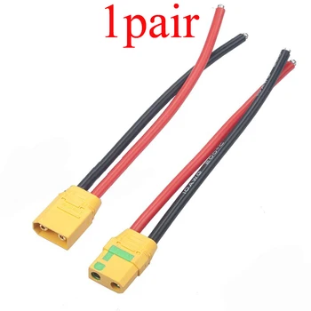 

1Pair AMASS XT90 Male Plug Cable XT90-S Anti Spark Female Connector Wire High Current 10AWG 15cm Silicone Line for RC Aircraft