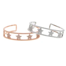 Стиль, модные ювелирные изделия, брендовые Открытые Браслеты, золотой цвет, полный кристалл, милая звезда, CZ Циркон, браслеты для женщин, нежный подарок