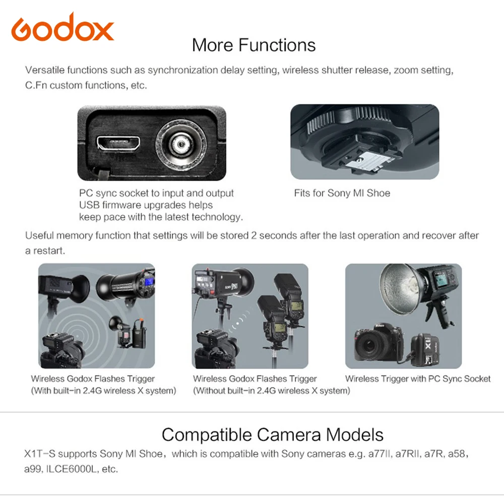 Godox X1t X1 комплект ttl 2,4G беспроводной триггерный передатчик вспышки приемник для Canon для Nikon для sony TT685 V860 II Вспышка speedlite