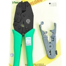 Обжимные плоскогубцы зажим HT-K2102 Хрустальная головка нож для зачистки проводов с плоскогубцами, кабельный зажим инструмент коробка с плоскогубцами