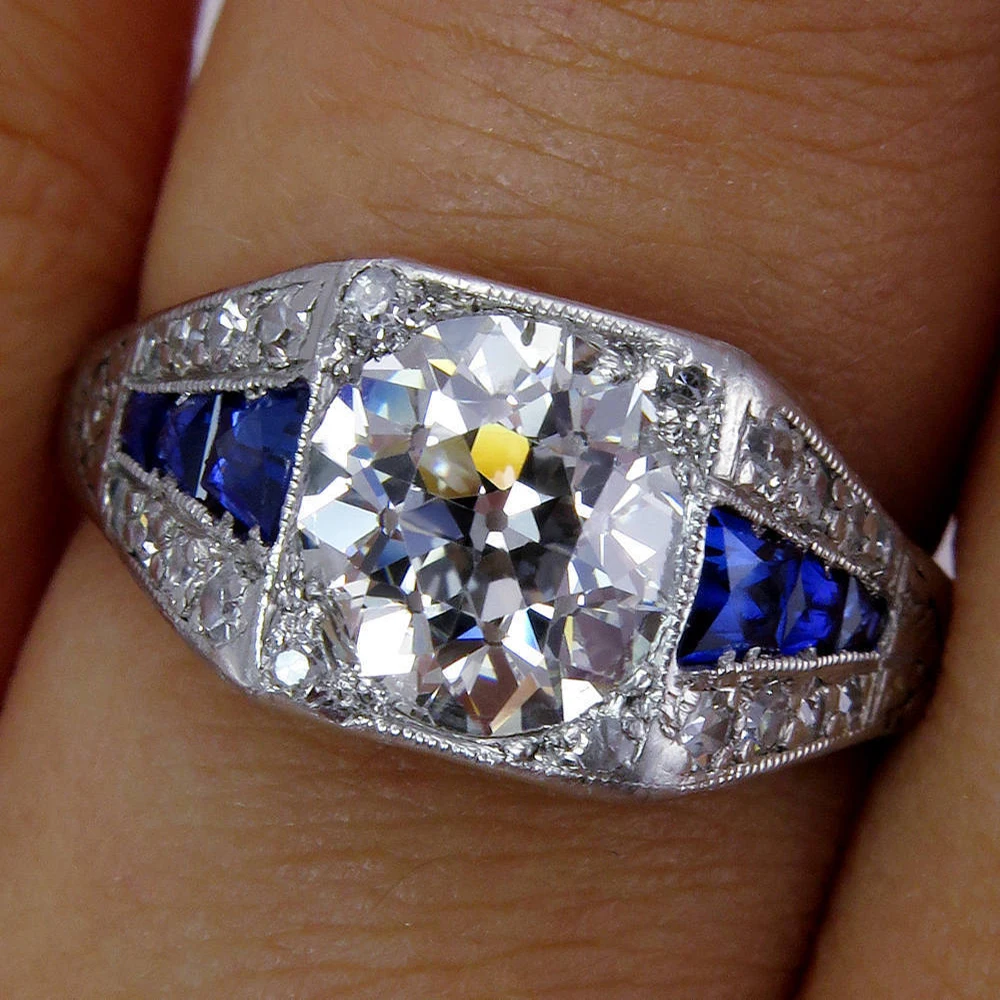 

Fashion Rings Show Elegant Temperament Jewelry Womens Men White Silver Filled Wedding Ring Wholesale